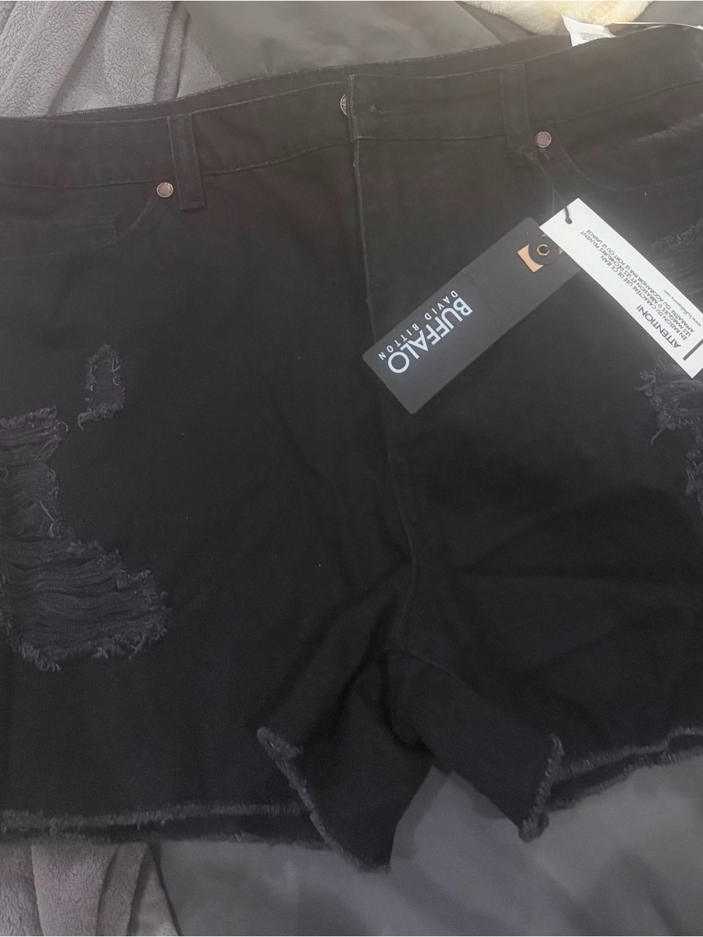 Buffalo David Bitton Black Distressed Denim Shorts